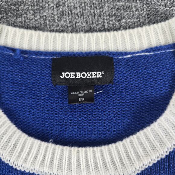 VTG Joe Boxer Ugly Christmas Sweater Womens Sz S Blue Polka Dot Festive Holiday - Picture 3 of 8